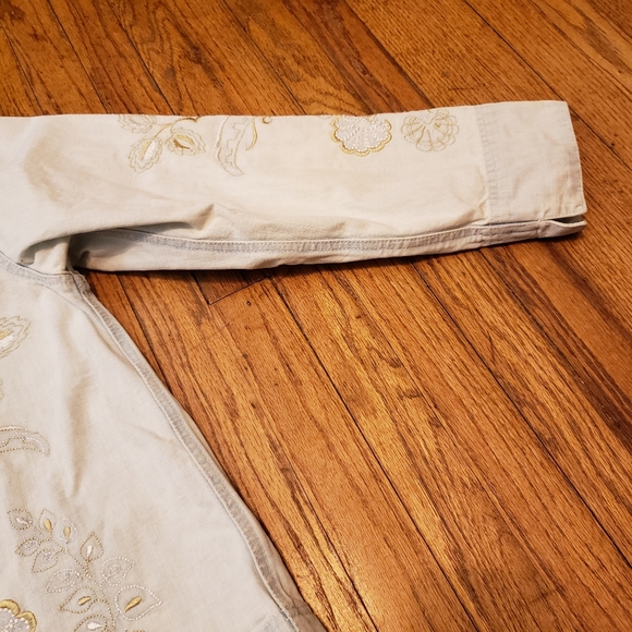 Coldwater Creek Pale Blue Jacket w/ embroidery Jacket Petite Large - Picture 10 of 15